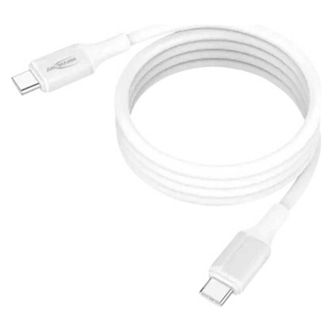 Ansmann magnetisches USB C Silikonkabel 120cm white (1.20 m, USB 2.0, 60 W) (1700-0203)