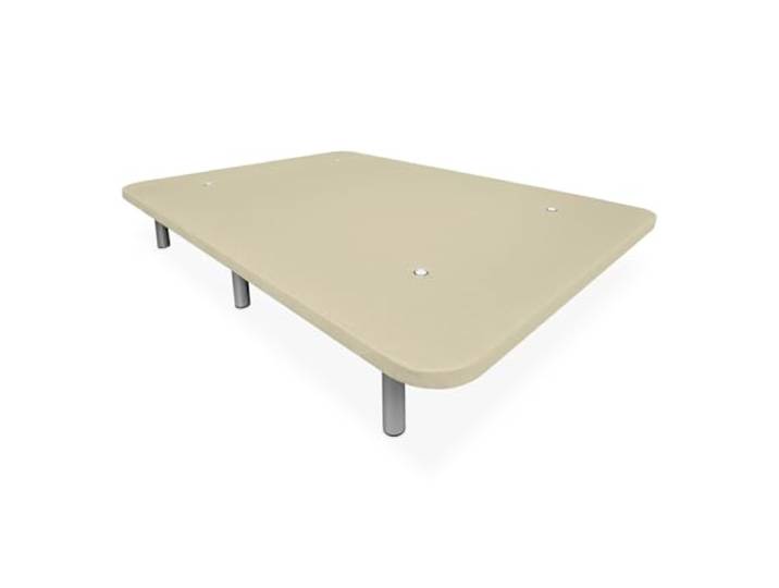 DUÉRMETE ONLINE - Extra Robustes 3D-Polsterbett mit großer Stabilität und 5 Querstangen + 6 Metallfüße mit Gewinde von 25 cm, 135 x 190, Beige