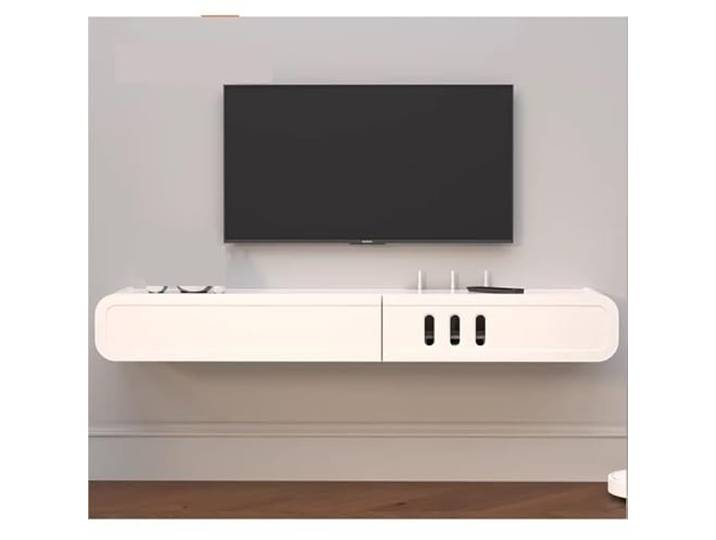 Schwebender TV-Ständer aus massivem Holz zur Wandmontage TV-Schrank Mit Tür und Schubladen, großer Stauraum unter 1333 x 256 x 172 mm