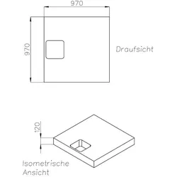 Neuesbad Wannenträger für Hüppe Easy Flat 100x100 SD 25913