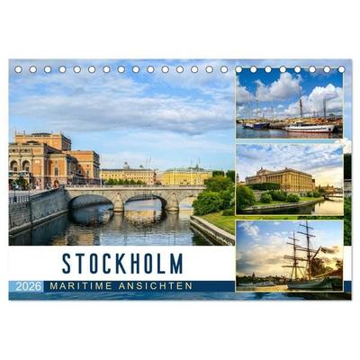 Stockholm - Maritime Ansichten (Tischkalender 2026 DIN A5 quer), CALVENDO Monatskalender