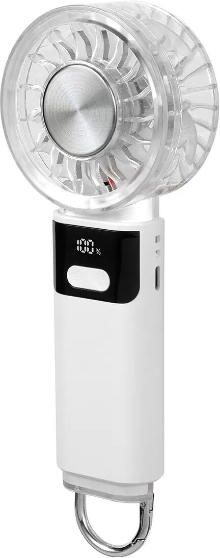 INF Faltbarer Mini-Ventilator — USB wiederaufladbar, Hochgeschwindigkeits-Hand- und Tischventilator mit LED-Digitalanzeige,
