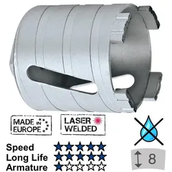 Samedia, Zange, MASTER DSM 82x70 M16 6Seg Diamant-Dosensenker Kalksand 390012 (100 mm)