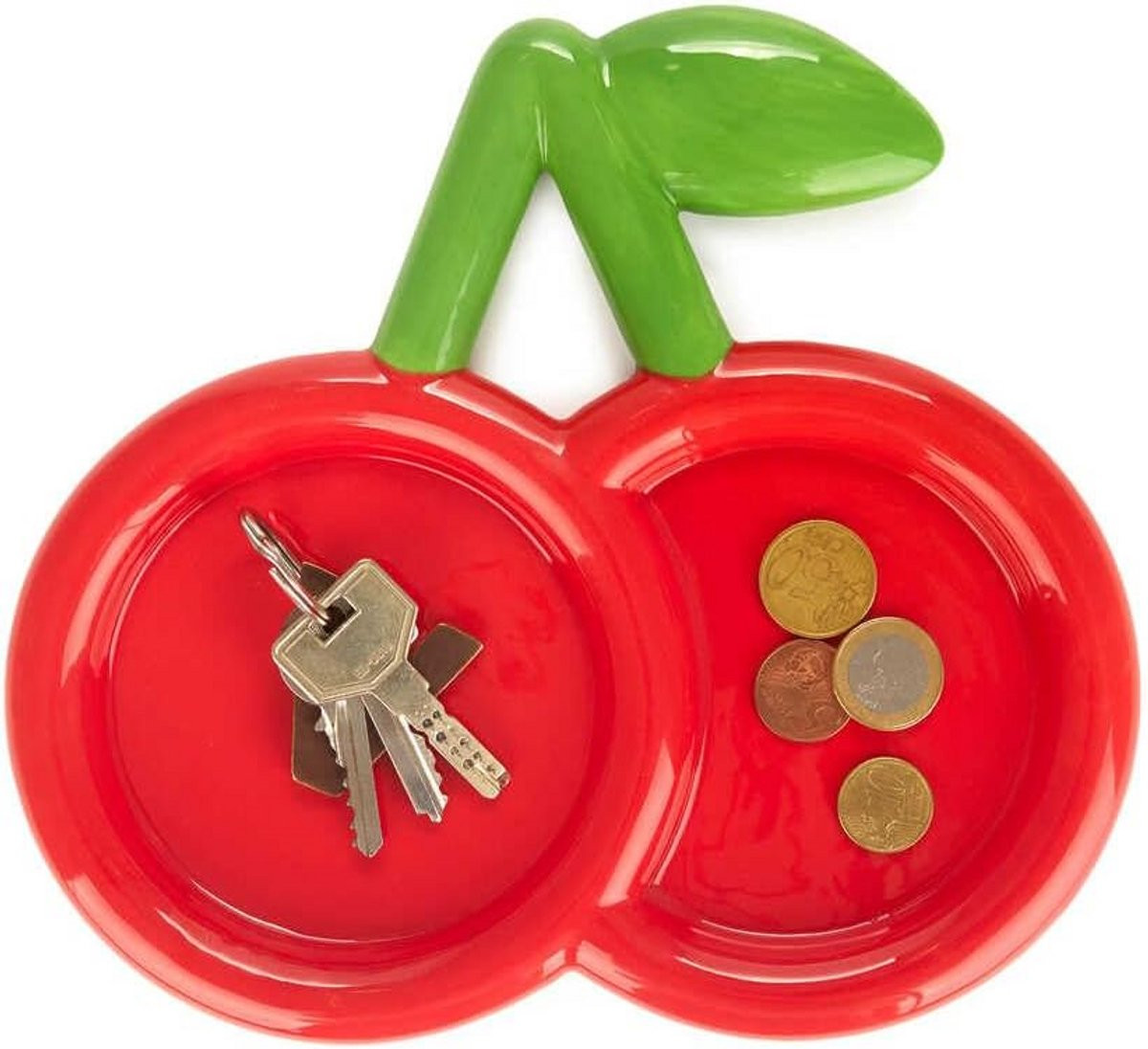 Decoratieve Kersenvormige Schaal van Keramiek in Rood