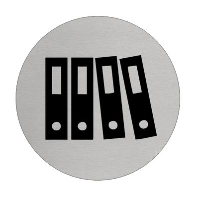 CombiCraft Aluminium Türschild 'Archiv' 75mm Durchmesser mit doppelseitigem Klebeband für ein professionelles Erscheinungsbild