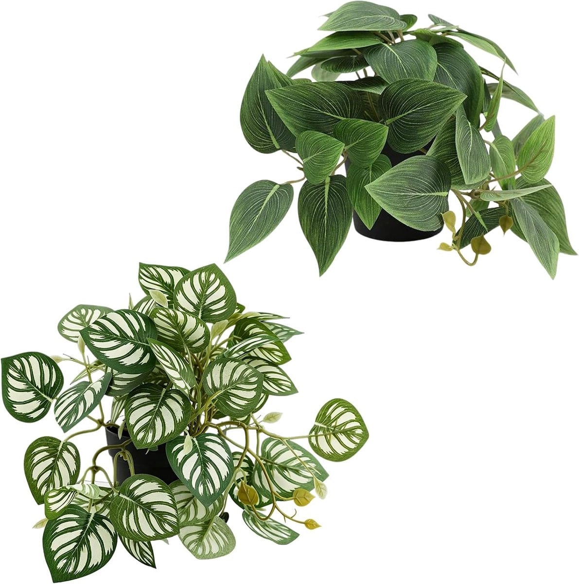 Merkloze kunstmatige mini-potplant klimop in het groen