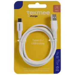 TEKMEE 40 43 01 70 Ladekabel USB-A/USB-C Nylon weiß