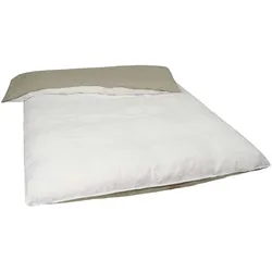 WENDE-BETTDECKENBEZUG Doubleface reines Leinen weiß/taupe 135/200 cm