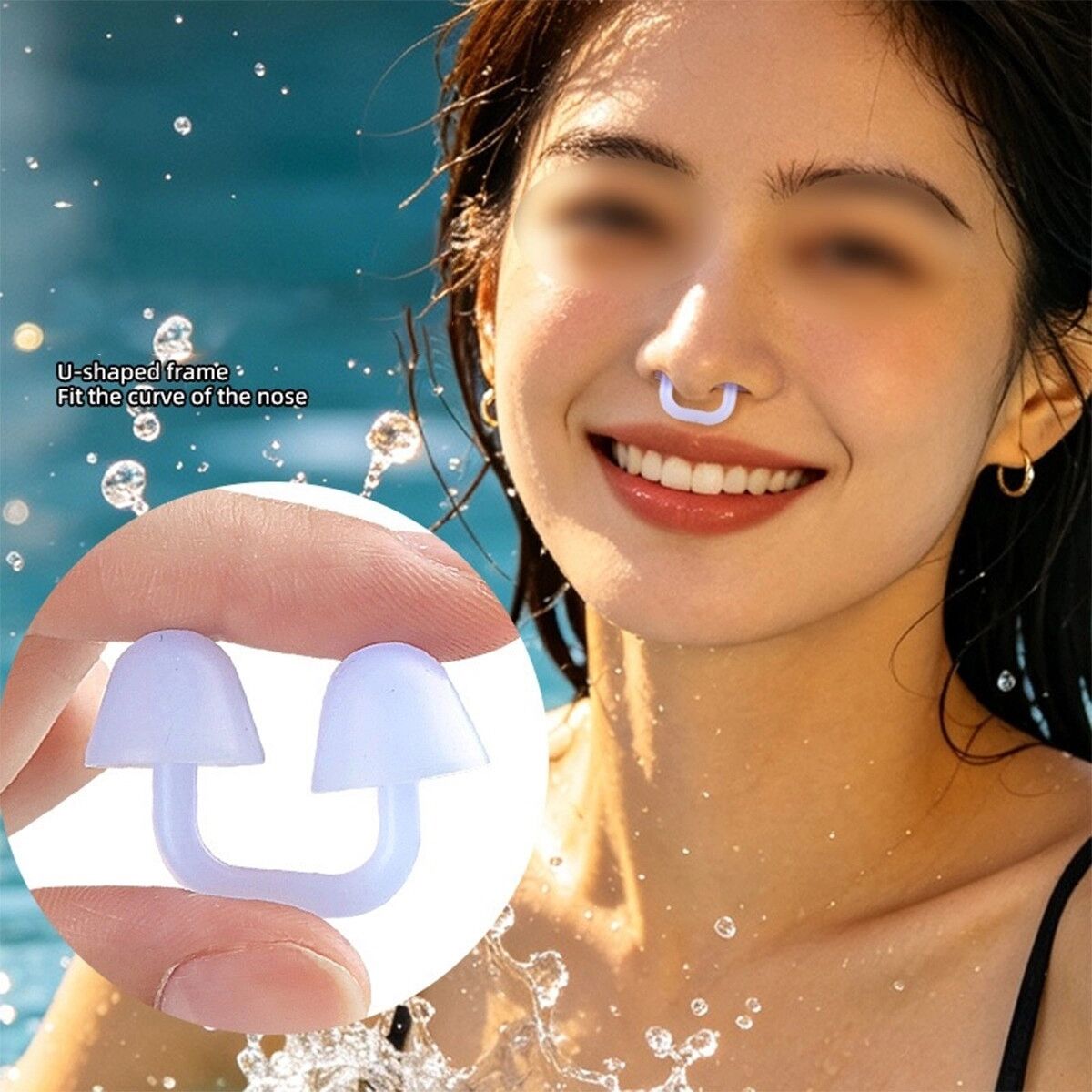 INF Pinces nasales de natation en silicone en forme de U, lot de 5 pièces multicolores
