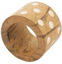 Saro Lifestyle Charming Rusticity Dot Wooden Napkin Ring (Set of 4) - Natural