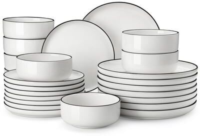 MALACASA LUNA 24-piece Porcelain Dinnerware Set (Service for 8)
