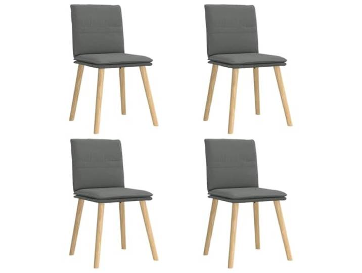 KDVXBCQJH Esszimmerstühle 4er Set Polsterstuhl mit Holzbeinen Dunkelgrau Stabiles 4er-Set Küchenstühle aus dunkelgrauem Stoff mit Massivholz und Metall für Wohnzimmer & Küche.