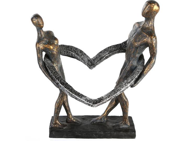 Dekofigur CASABLANCA BY GILDE Skulptur Connected , braun (bronzefarben), B:26cm H:31cm T:13cm, Polyresin, Dekofiguren, Dekofigur, Dekoobjekt, Höhe 31 cm, mit Spruchanhänger, Wohnzimmer