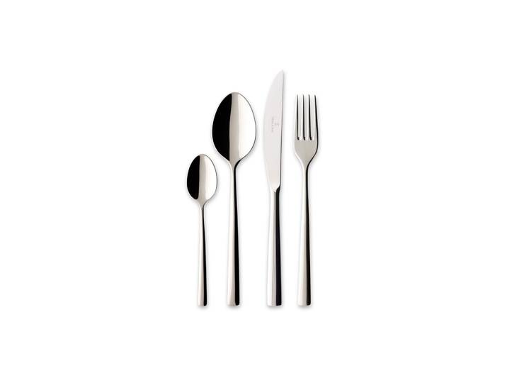 Besteck-Set VILLEROY & BOCH Tafelbesteck Piemont 4er Set silber , silber, Essbesteck-Sets, Besteck-Set
