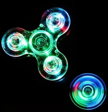 Quick Pick Pro LED Glow In Dark Fidget Spinner Stress Relief EDC Hand Spinner Toy white