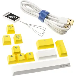 Ducky One 2 Pro Mini White Edition Gaming Tastatur, RGB LED - Cherry Brown (US) (US, Kabelgebunden), Tastatur, Weiss