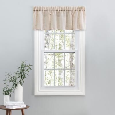 Ricardo Shannon Premium Slubbed Linen 2 Pleat Button Curtain Valance