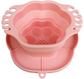 Market Central Cute Cat Paw Silicone Washing Mat Makeup Brush Cleaner Organizer pink