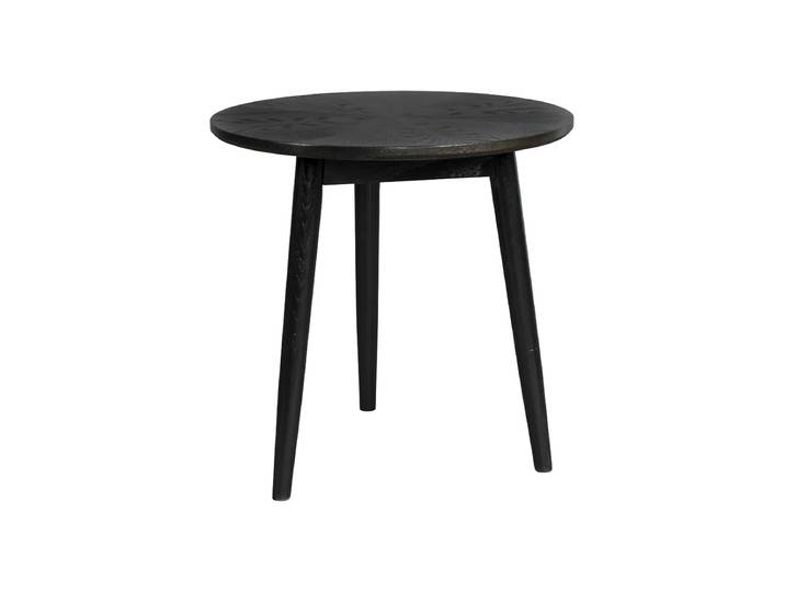 Runder Beistelltisch „Fabio“ aus Eichenholz Schwarz White Label by Bloomingloft
