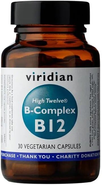 Viridian HIGH TWELVE VITAMINA B12 CON B-COMPLEX 30 VCaps