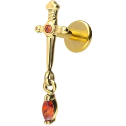 Titan Labret mit Innengewinde DOLCH + KRISTALLTROPFEN