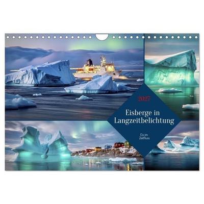 Eisberge in Langzeitbelichtung (Wandkalender 2027 DIN A4 quer), CALVENDO Monatskalender