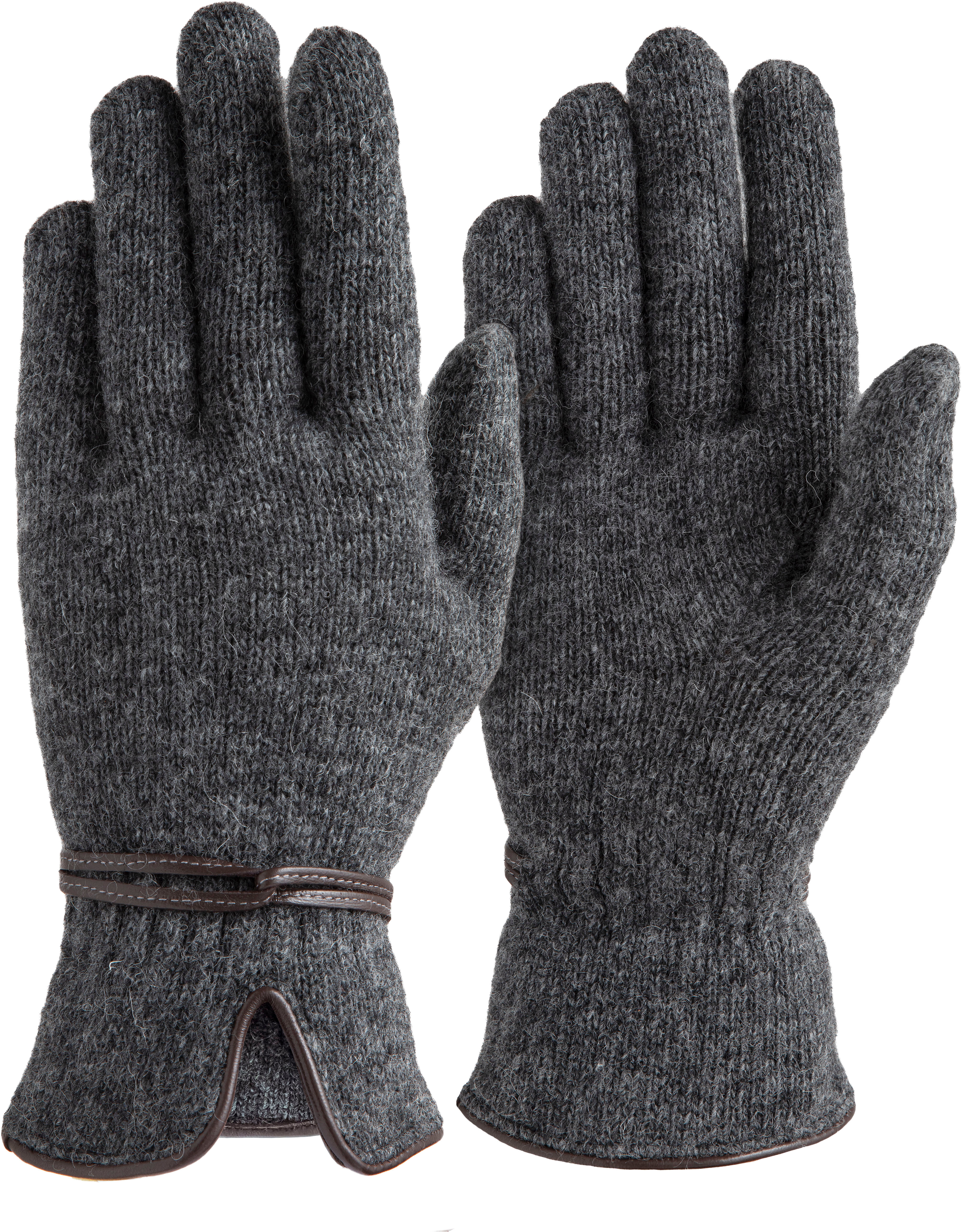 Strickhandschuhe PEARLWOOD, Damen, Gr. 8, grau (grau meliert), Materialmix, Handschuhe Strickhandschuhe, elastischer Strickbund grau meliert 8