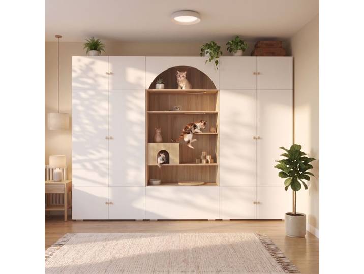 Armoire de chambre - Armoire porte-manteau et rangement pour animaux 270 x 50 x 200 cm avec 1 tringle à vêtements Blanc