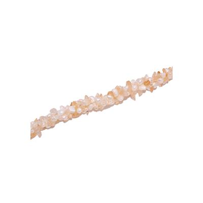 Collier FIRETTI "Schmuck Geschenk Halsschmuck Halskette Farbstein Edelstein Citrin", gelb (gelbgoldfarben, gelb, weiß), Halsketten, Damen, Messing Nylon Perlen, L: 50, Messing, Nylon, Perlen, Collier, Made in Germany - mit Citrin - mit Naturperle