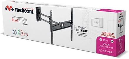 Meliconi FDR400 FLATSTYLE SUPPORTO TV A MURO DOPPIO BRACCIO 40"-60" 35KG