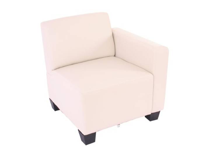 Mendler Modular Sessel Lyon, Kunstleder - Seitenteil rechts, Creme Sessel mit Armlehne Lyon