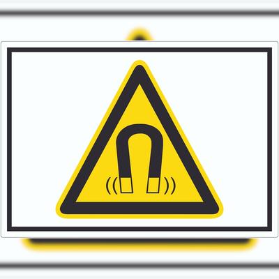 HB-Druck Achtung Magnetisches Feld Symbol Aufkleber A8 (52x74mm)