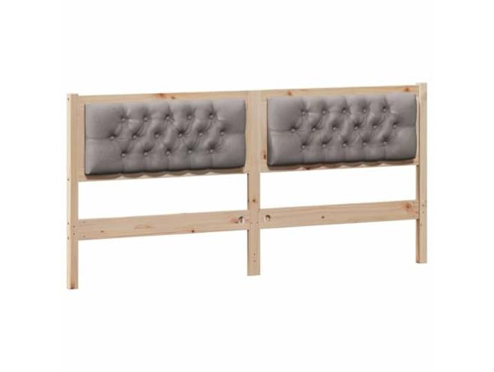 KTHLBRH Kopfteil aus massivem Kiefernholz, 160 cm, Braun und Taupe Modernes Design, atmungsaktive Unterstützung aus Baumwolle, einfache Pflege, schnelle Montage