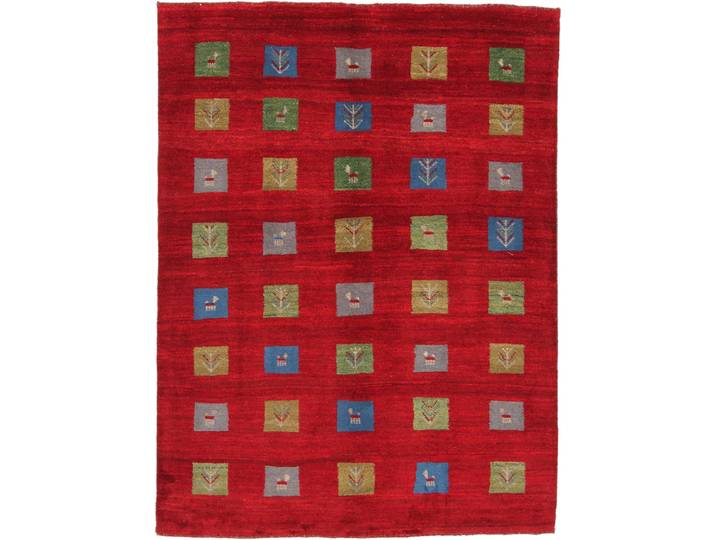 Perser Gabbeh Teppich 153x203 Handgeknüpft Modern Orientteppich Perserteppich Wolle