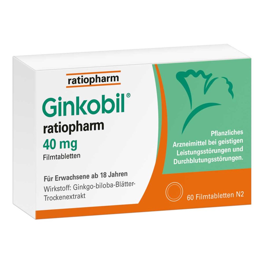 ratiopharm GmbH Ginkobil ratiopharm 40mg mit Ginkgo biloba 06680800