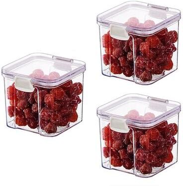 Inspire Select 44 Oz Airtight Grain Storage Container Large Capacity PET Food Storage Jar For Cereal, Rice & Pantry Organization 3 Pcs 60.9 Oz