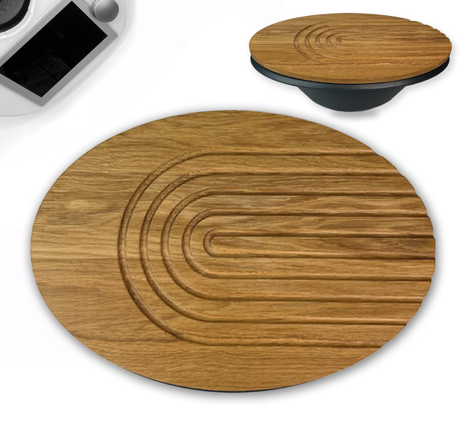Dripio Snijplank voor Thermomix Varoma, eikenhout, B: 38 cm, D: 26,5 cm