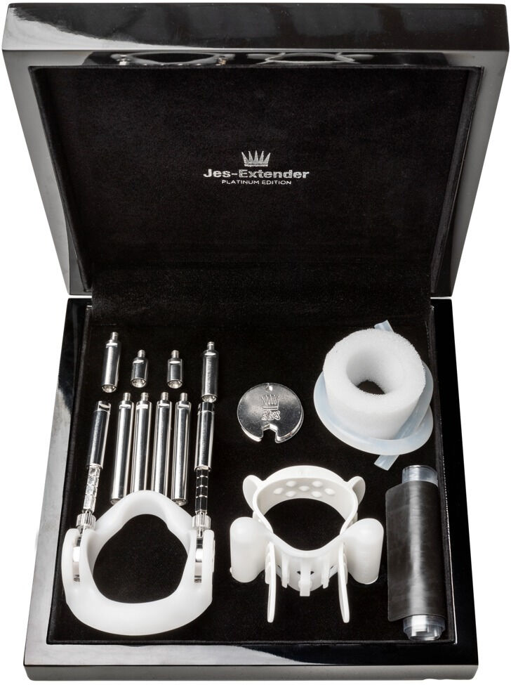 JES EXTENDER Extenseur pénien avec revêtement platine 950 pour un allongement doux