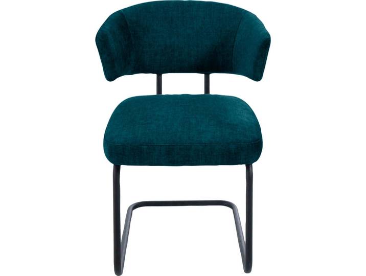 Freischwinger K+W KOMFORT & WOHNEN Mikkado Tube , blau (turquoise, schwarz), B:55cm H:79cm T:60cm, Stühle, Freischwinger, abgerundeter Rücken, Rundrohrgestell, Abstandshalter, Sitzkomfort