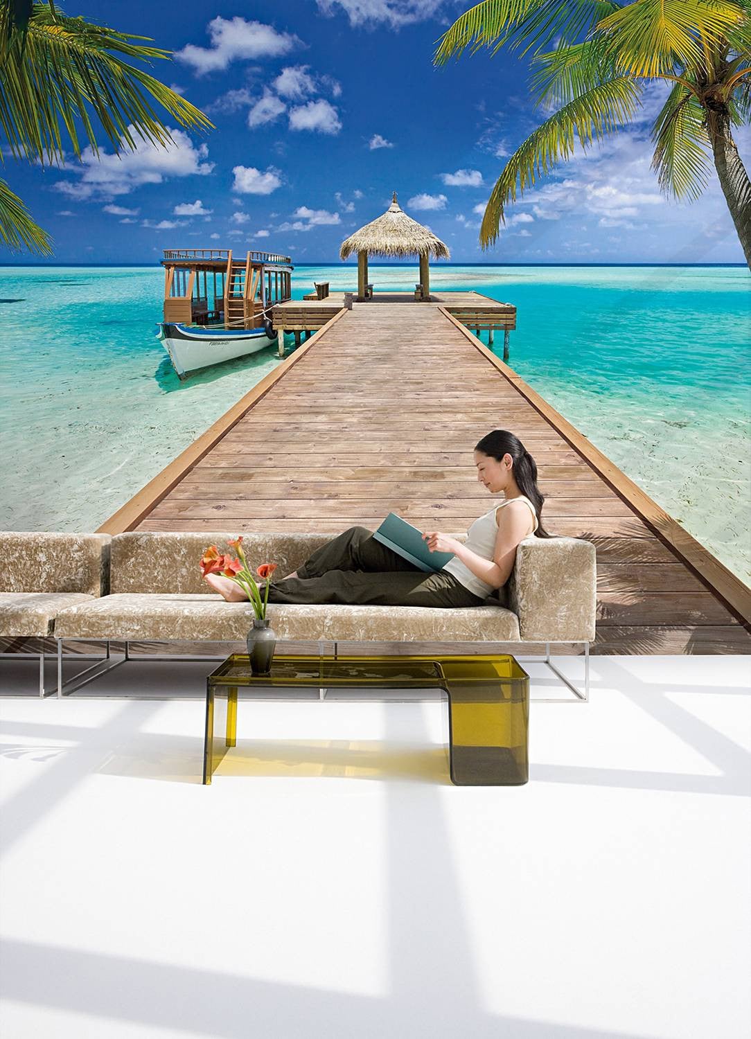 home24 Fotobehang Beach Resort Breedte: 368 cm, Hoogte: 254 cm
