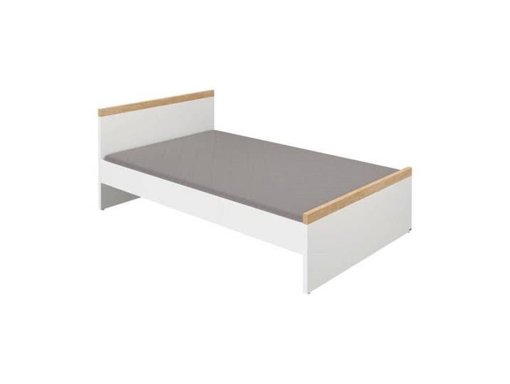 Paidi Bett, Weiss, Eichefarben, Holzwerkstoff, 120x200 cm, Blauer Engel, Schlafzimmer, Bett, Einzelbetten
