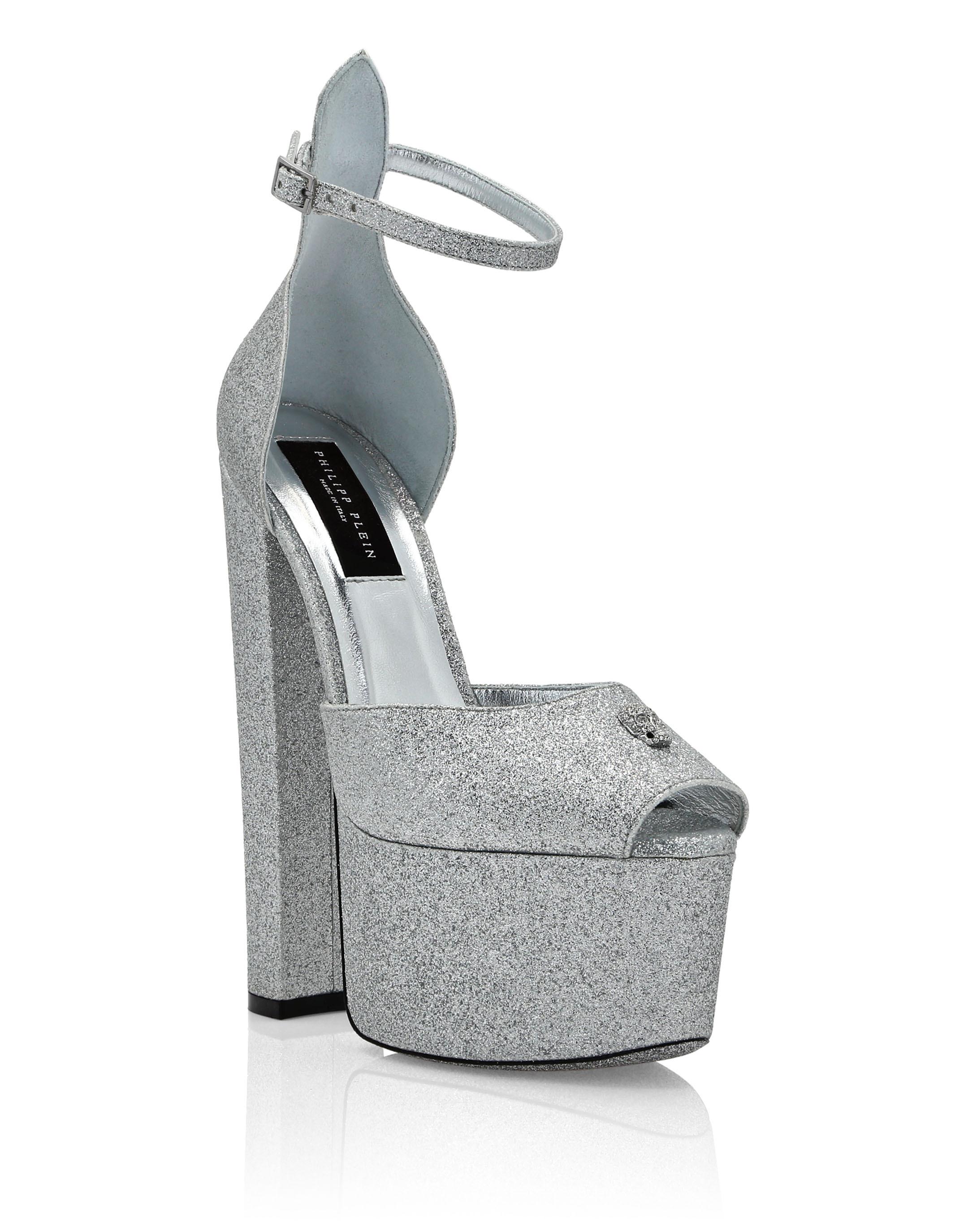 Philipp Plein Sandaletten mit Absatz - Silber