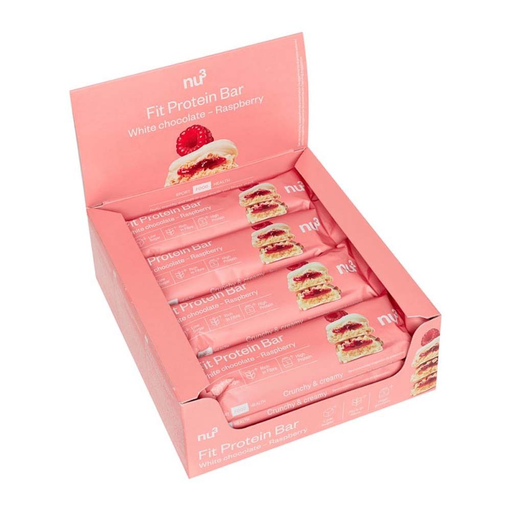 nu3 Fit Protein Bar, White Chocolate Raspberry 12x55 g Riegel