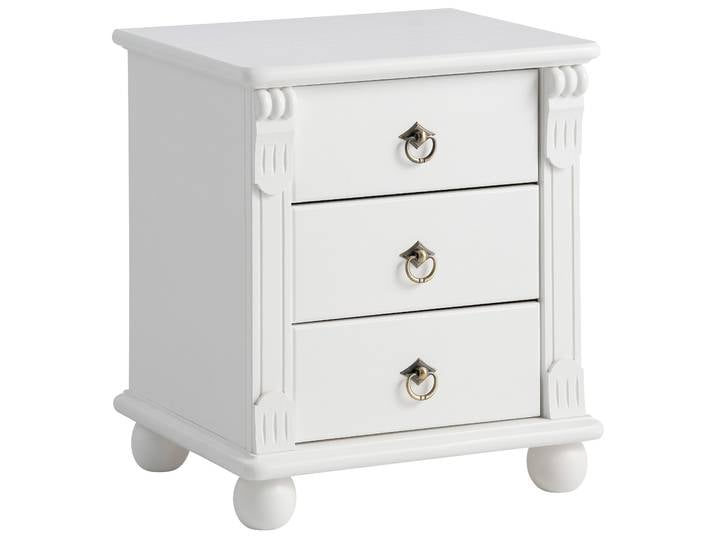 Nachtkommode GOODPRODUCT Tessin , weiss (weiß), B:45cm H:50cm T:38cm, Sideboards, Nachtkommode, aus massiver FSC-zertifizierter Kiefer, mit 3 Schubladen