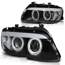 Xenon Scheinwerfer CCFL Angel Eyes passend für BMW X5 E53 Facelift Bj. 03-06 Schwarz