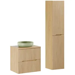 BADMÖBEL 60.6cm Isaline 2er-Set Helle Eiche
