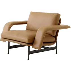 &Tradition Meantime AV29 Lounge Chair, schwarz / noble aniline leder cognac