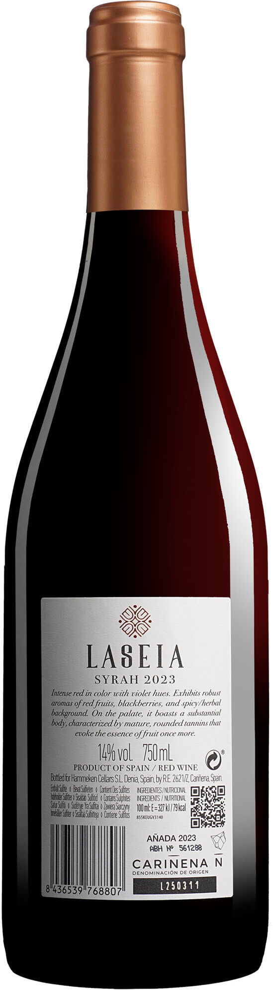 Hammeken Cellars Laseia Syrah 2023 14% Vol. Rotwein Trocken aus Spanien