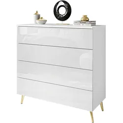 KOMMODE AURA PUSH OPEN mit Schubladen Beinfarbe – Gold