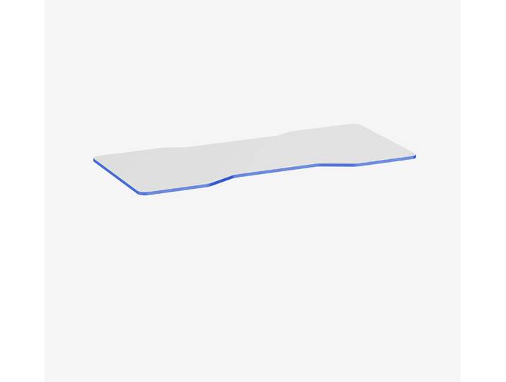 Gaming Tischplatte Weiß Cockpit Topweiß Royal Blue 1800 x 800 x 19 mm